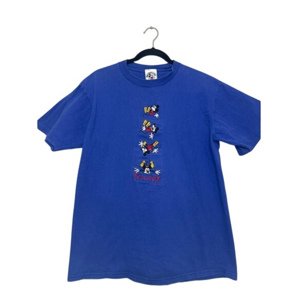 Vintage 90's Mickey & Co Disney T Shirt Mens Large Embroidered Blue Tee